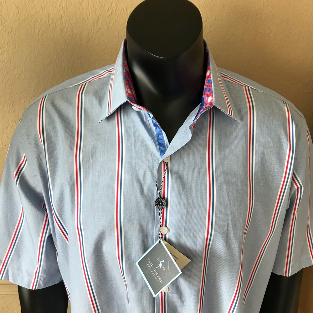 Tailorbyrd Men’s XL striped blue shirt